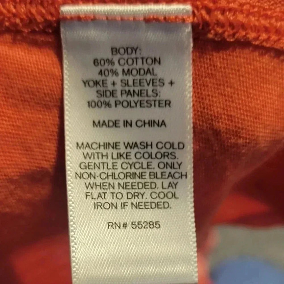 Express casual Tee, sheer top, solid bottom, color bright Orange, size small - Picture 3 of 8